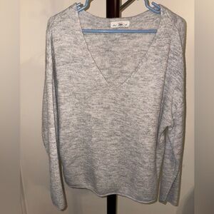 Women's Gray V-Neck Sweater